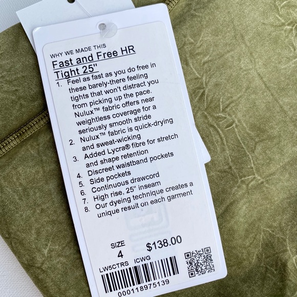 SOLD NWT Lululemon Fast and Free Tight 25” - Picture 8 of 14